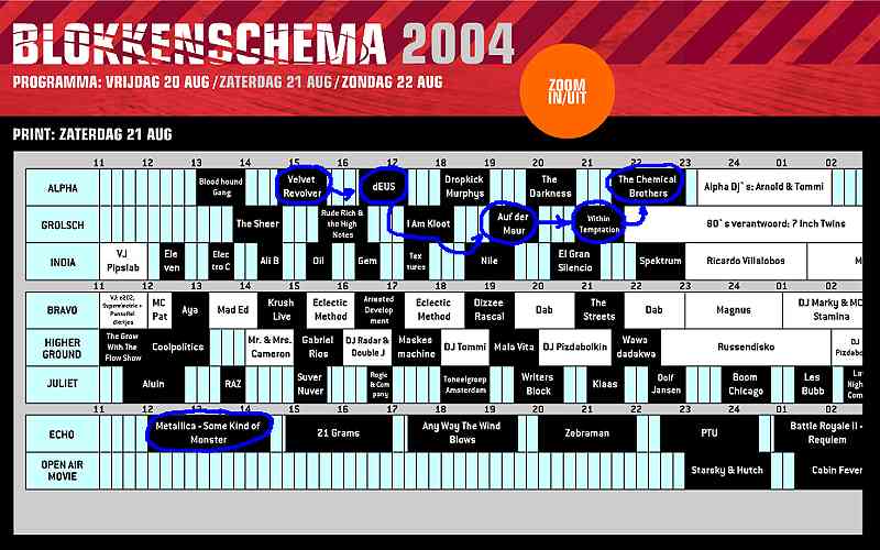 Programma van Zaterdag